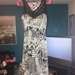 Black and White High-Low Dress